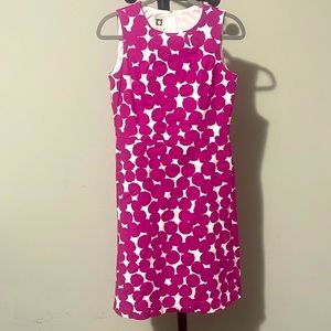 Ann Klein VGUC Sleeveless Dot Print A-line Dress 8